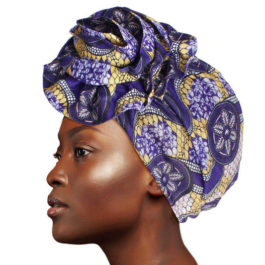 Purple Tribal Flower Knot Turban