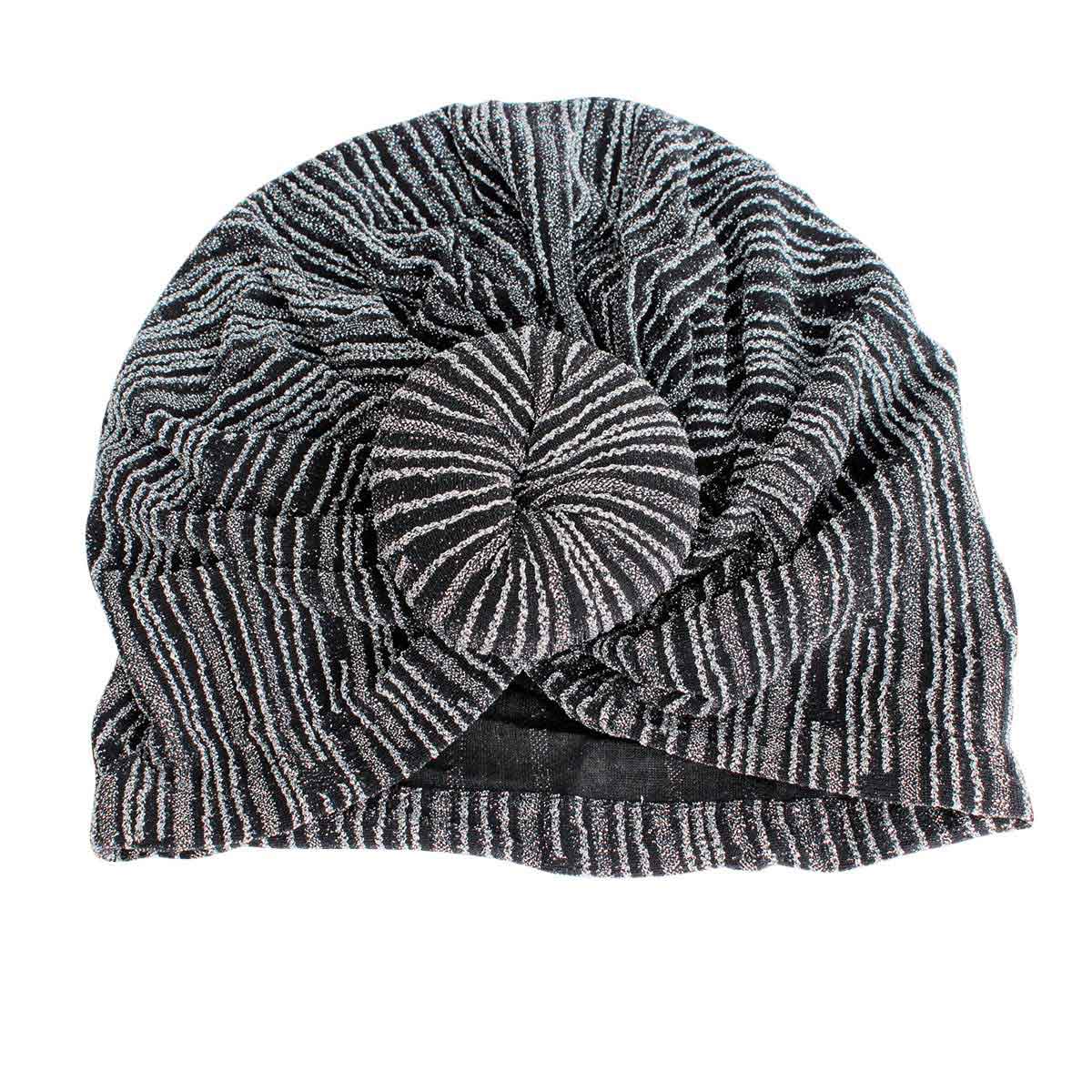 Silver Stripe Donut Knot Turban