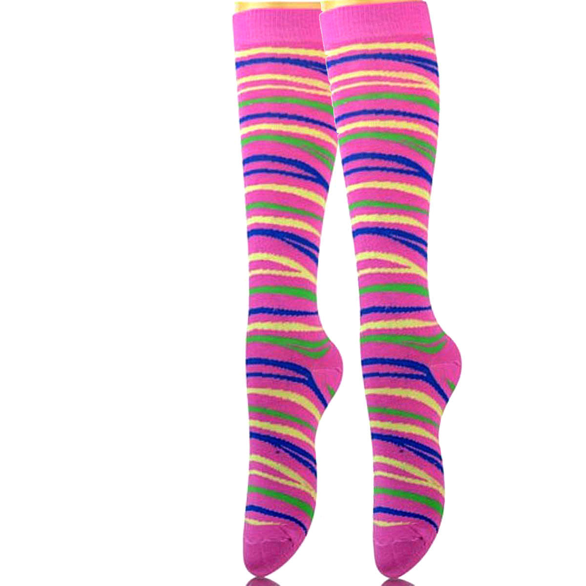 Pink Tiger Stripe Knew High Socks