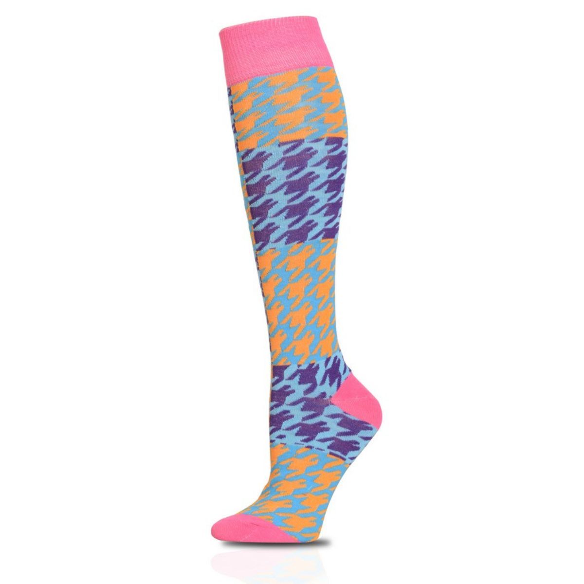 Socks Knee High Pink Checkered for Women