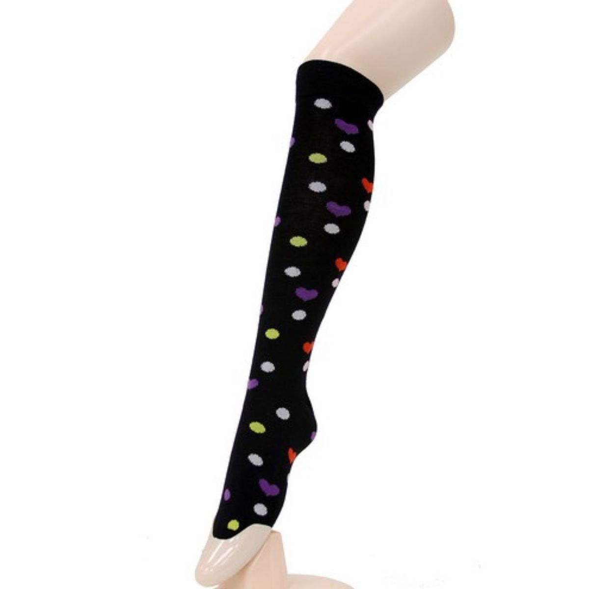 Black Hearts and Spots Knee Socks