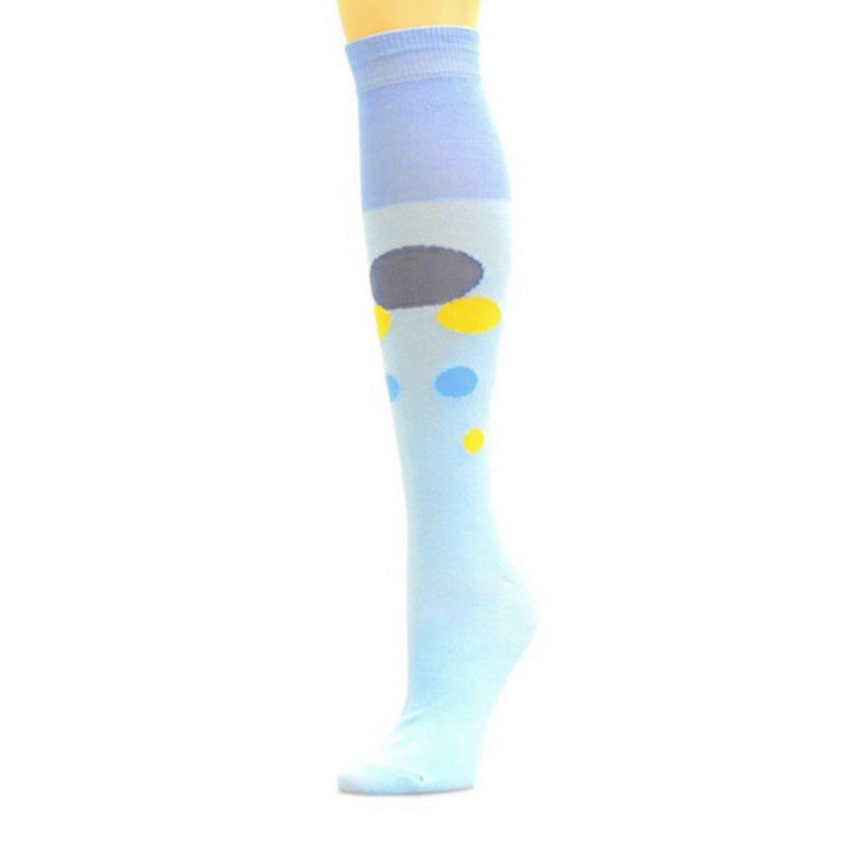 Socks Knee High Blue Retro Bubble for Women