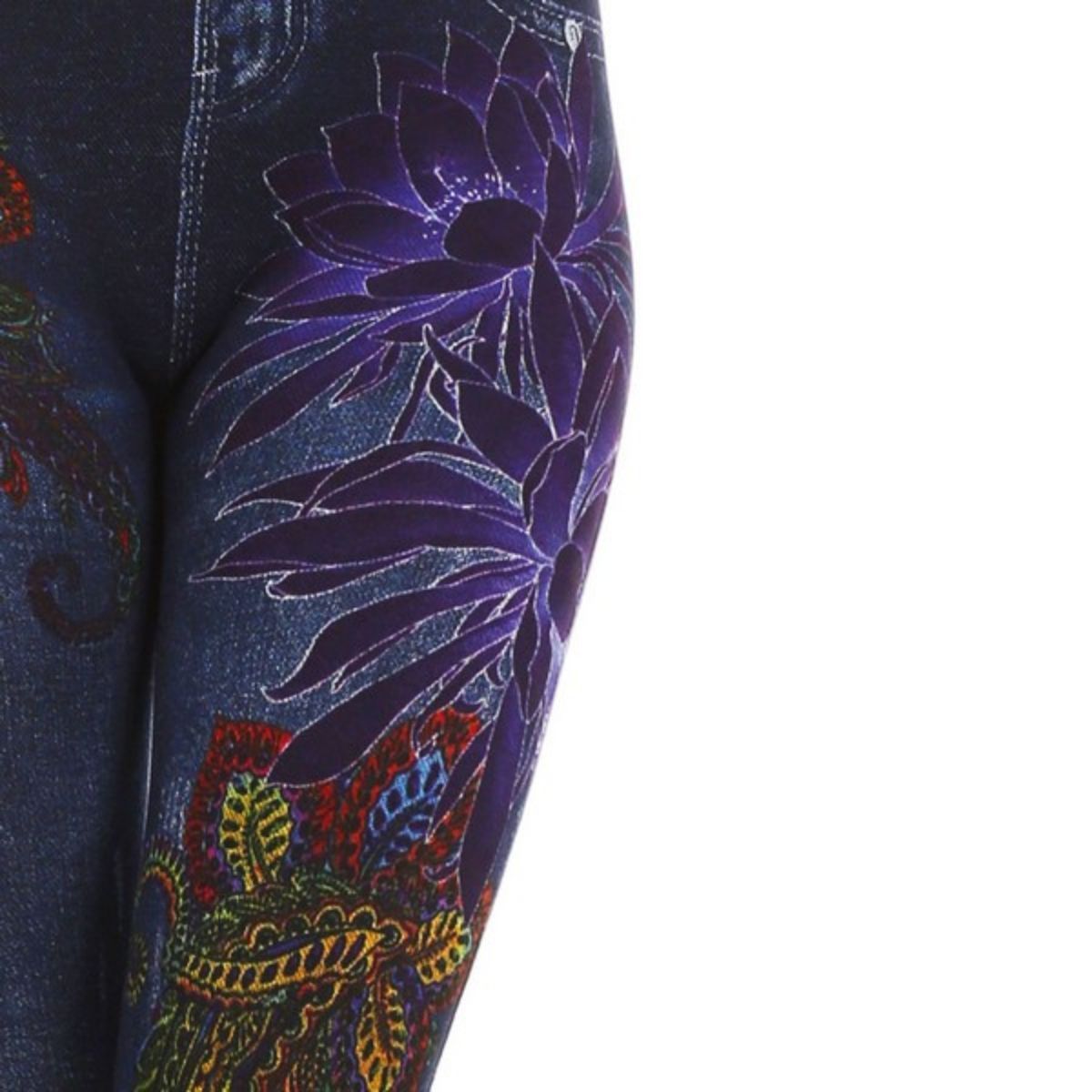 Women's Floral Print Fleece Jeggings