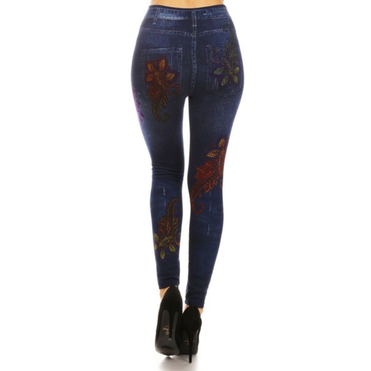 Women's Floral Print Fleece Jeggings